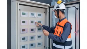 A photo of product diagnosis as part of mvsg protection relay.