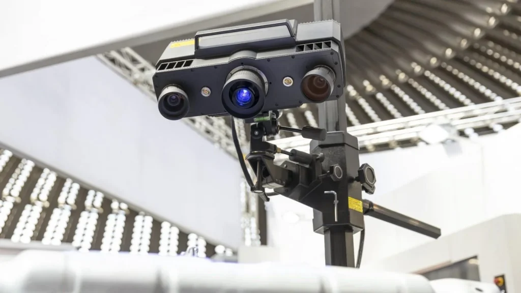 Industrial automation sensor monitoring factory equipment