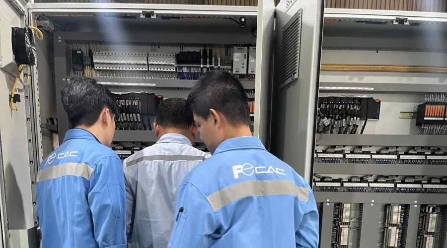 PLC and SCADA based automation system operating a cement plant in the Philippines.